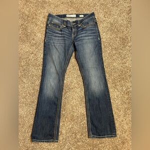 BKE  Denim Womens 31 R Blue Dark Wash Payton Low Rise Straight Leg Stretch